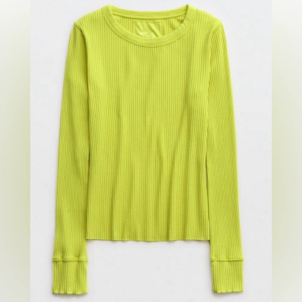 aerie fireside long sleeve crew neck tee shirt